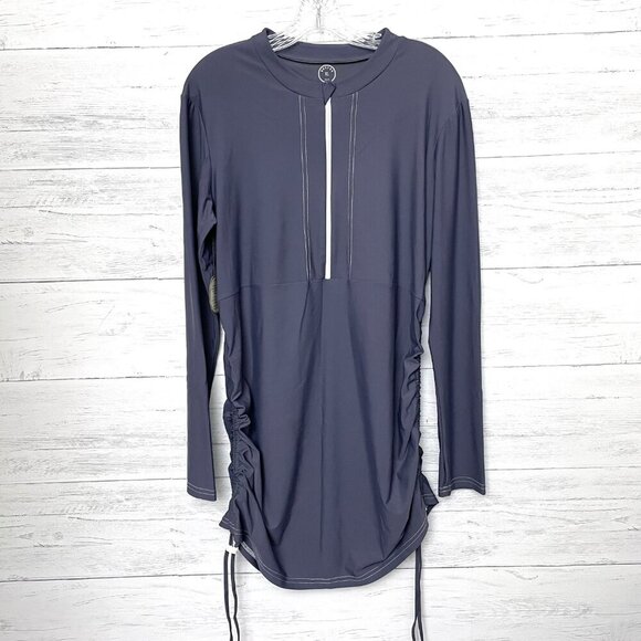 NEW Mott50 Grey Sun Protective Swim Dress UPF 50 Long Sleeves Zipper Front XL - Picture 2 of 11